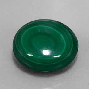 Malaquita verde natural de 15,28 ct, corte redondo, opaco