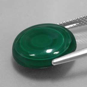 Malaquita verde natural de 15,28 ct, corte redondo, opaco