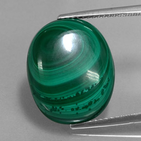 Malaquita verde natural de 16,61 ct, corte óvalo, opaco