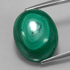 Malaquita verde natural de 17,27 ct, corte óvalo, opaco