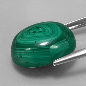 Malaquita verde natural de 17,27 ct, corte óvalo, opaco