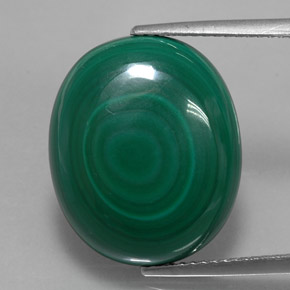 Malaquita verde natural de 18,06 ct, corte óvalo, opaco