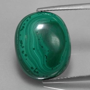 Malaquita verde natural de 17,63 ct, corte óvalo, opaco