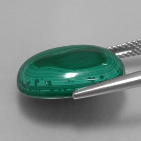 Malaquita verde natural de 17,63 ct, corte óvalo, opaco