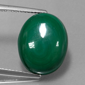 Malaquita verde natural de 13,11 ct, corte óvalo, opaco