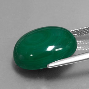 Malaquita verde natural de 13,11 ct, corte óvalo, opaco