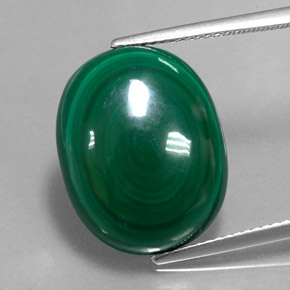 Malaquita verde natural de 17,95 ct, corte óvalo, opaco