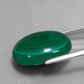 Malaquita verde natural de 17,95 ct, corte óvalo, opaco