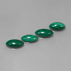 Gemas de malaquita verde natural de  ct, marquesa, opaco