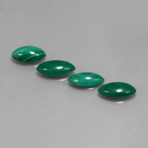Gemas de malaquita verde natural de  ct, marquesa, opaco