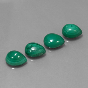 Gemas de malaquita verde natural de  ct, en forma de pera, opaco