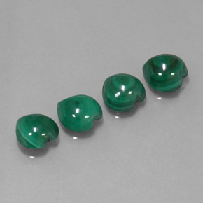 Gemas de malaquita verde natural de  ct, forma de corazón, opaco