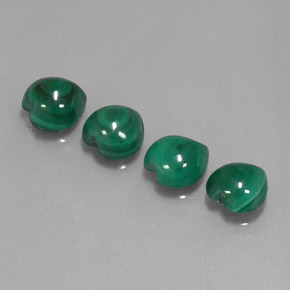 Gemas de malaquita verde natural de  ct, forma de corazón, opaco