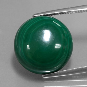 Malaquita verde natural de 21,31 ct, corte redondo, opaco