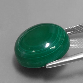 Malaquita verde natural de 21,31 ct, corte redondo, opaco