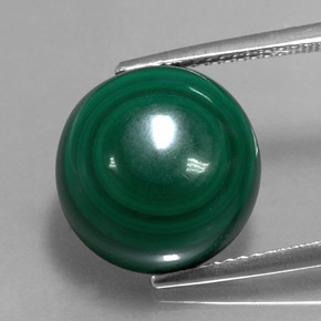 Malaquita verde natural de 15,62 ct, corte redondo, opaco