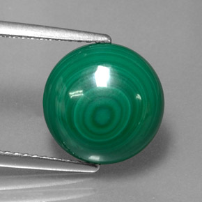 Malaquita verde natural de 7,16 ct, corte redondo, opaco