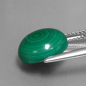 Malaquita verde natural de 7,16 ct, corte redondo, opaco