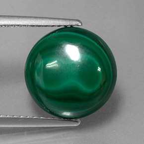 Malaquita verde natural de 9,24 ct, corte redondo, opaco