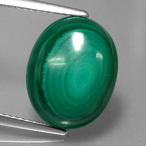 Malaquita verde natural de 9,57 ct, corte óvalo, opaco