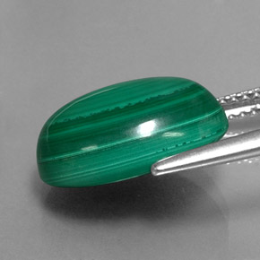 Malaquita verde natural de 9,57 ct, corte óvalo, opaco