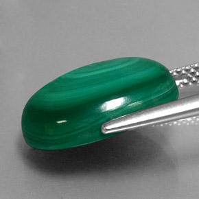 Malaquita Verde multicolor natural de 10.63 ct, Corte Óvalo, Opaco