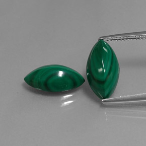 Gemas de malaquita verde natural de  ct, marquesa, opaco