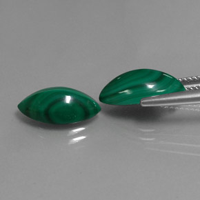 Gemas de malaquita verde natural de  ct, marquesa, opaco