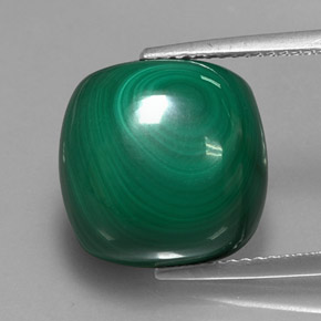 Malaquita verde natural de 15,20 ct, corte cojín, opaco