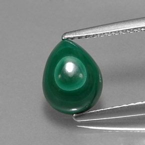Malaquita verde natural de 3,08 ct, en forma de pera, opaco