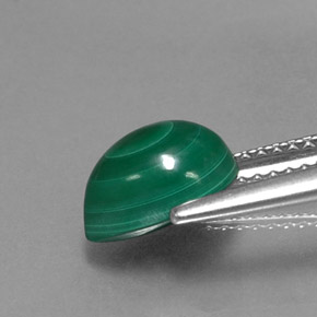 Malaquita verde natural de 3,08 ct, en forma de pera, opaco