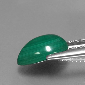 Malaquita verde natural de 4,09 ct, en forma de pera, opaco