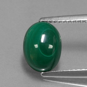 Malaquita verde natural de 3,17 ct, corte óvalo, opaco