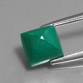 Malaquita verde natural de 4,15 ct, cuadrado, opaco