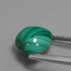 Malaquita verde natural de 5,81 ct, forma de corazón, opaco