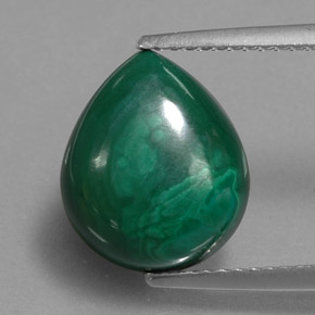 Malaquita verde natural de 5,58 ct, en forma de pera, opaco