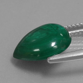 Malaquita verde natural de 5,58 ct, en forma de pera, opaco