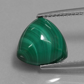 Malaquita verde natural de 6,13 ct, trillón, opaco
