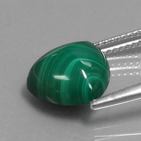 Malaquita verde natural de 6,13 ct, trillón, opaco
