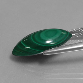 Malaquita Verde multicolor natural de 7.72 ct, Marquesa, Opaco