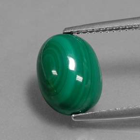 Malaquita verde natural de 4,97 ct, corte óvalo, opaco