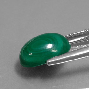 Malaquita verde natural de 4,97 ct, corte óvalo, opaco