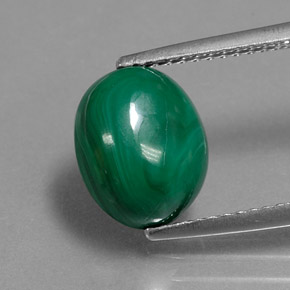 Malaquita verde natural de 4,25 ct, corte óvalo, opaco