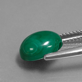Malaquita verde natural de 4,25 ct, corte óvalo, opaco