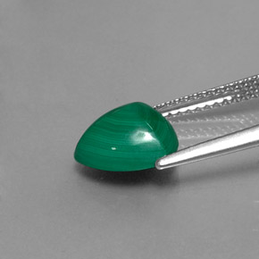 Malaquita verde natural de 3,02 ct, trillón, opaco