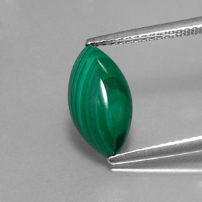 Malaquita verde natural de 3,43 ct, marquesa, opaco