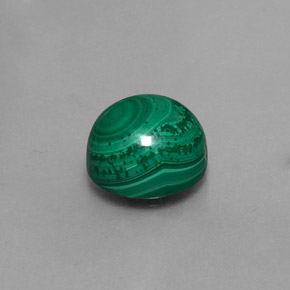Malaquita verde natural de 5,27 ct, corte redondo, opaco