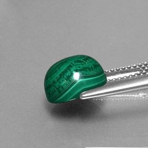 Malaquita verde natural de 5,27 ct, corte redondo, opaco