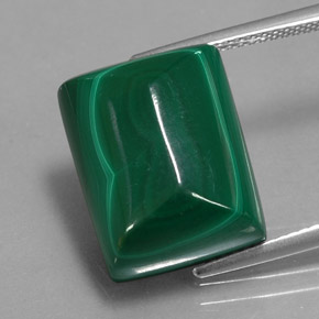 Malaquita verde natural de 21,76 ct, baguette, opaco