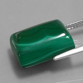 Malaquita verde natural de 21,76 ct, baguette, opaco